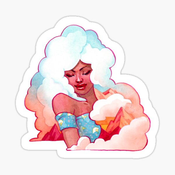 Dame Nuage Sticker