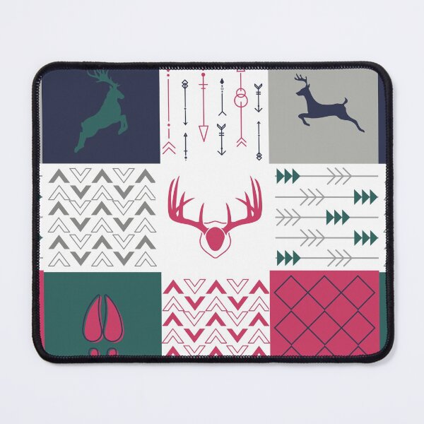 Item preview, Deer Patchwork, funny buck and pink pattern design designed and sold by Abstract-Shop-0.