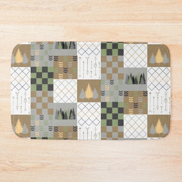 Item preview, Deer Patchwork, funny buck and birch trees design designed and sold by Abstract-Shop-0.