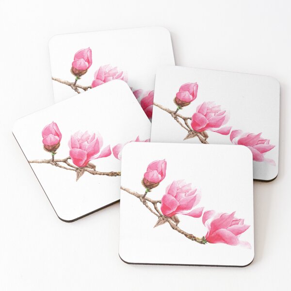 Item preview, Pink magnolia flower Watercolor Painting designed and sold by AmyBlossomArt.