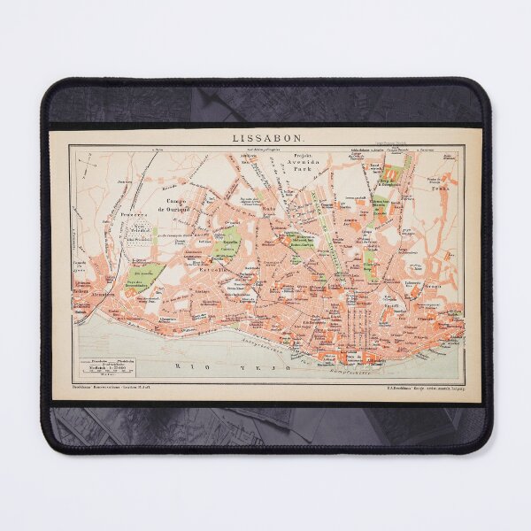 Item preview, Lisbon Lisboa 1890 map designed and sold by MTD-Archives.