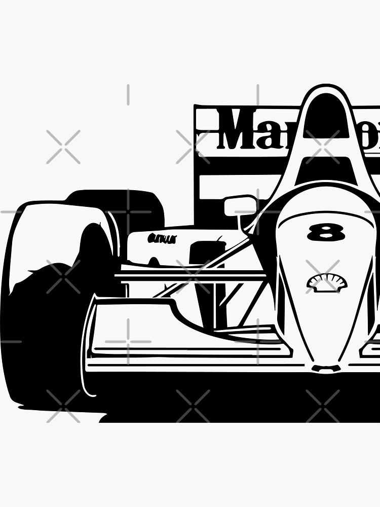 Ayrton Senna S 1993 Mclaren Mp48 Drawing Formula 1 Sticker For Sale By Yasir22 Redbubble