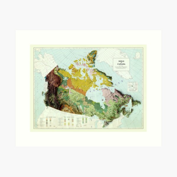 Item preview, 1972 Canada Relief Map 3D digitally-rendered designed and sold by ThinkAboutMaps.