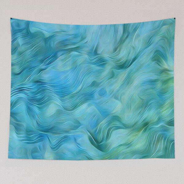Item preview, Waves of Silvery Blue Silk designed and sold by Susan Woolley.