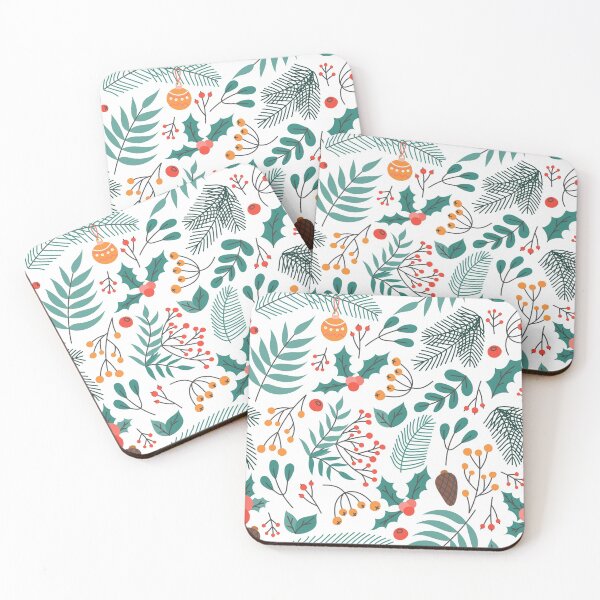 Item preview, Colorful winter foliage Christmas pattern designed and sold by GoDesign1.