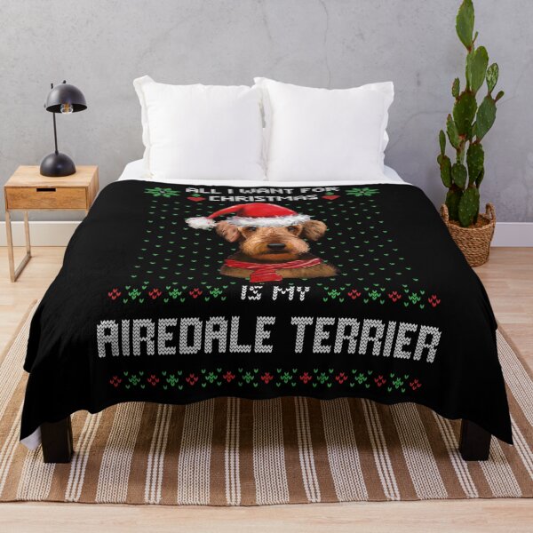 Item preview, Ugly Sweater ALL I WANT FOR CHRISTMAS IS MY AIREDALE TERRIER Xmas designed and sold by theshirtinator.