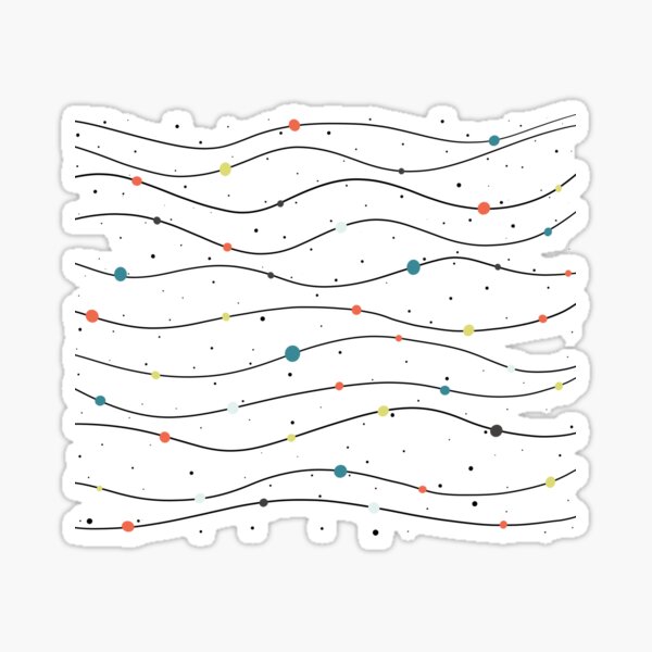 Minimalist colorful waves pattern Sticker