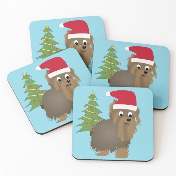 Item preview, Yorkshire Terrier Cartoon Dog With Santa Hat designed and sold by dogplay.