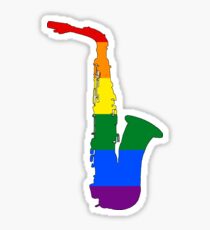 Rainbow Saxophone Sticker