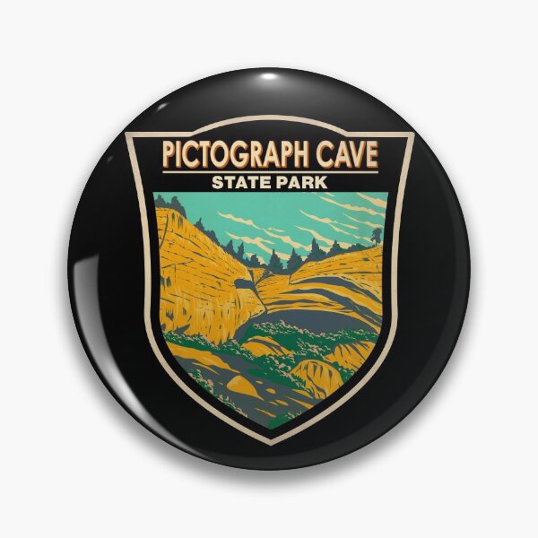 Item preview, Pictograph Cave State Park Montana Badge designed and sold by KrisSidDesigns.