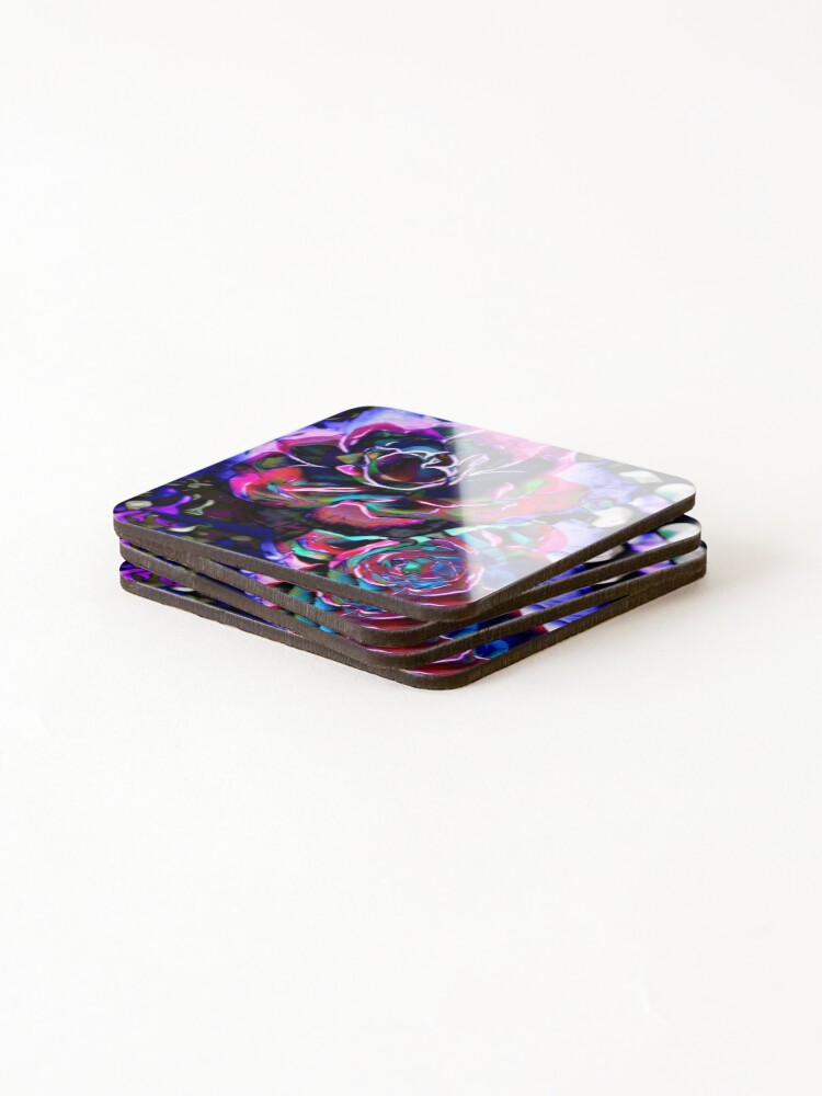 Thumbnail 4 of 5, Coasters (Set of 4), Spectral Roses designed and sold by desetoiles10.