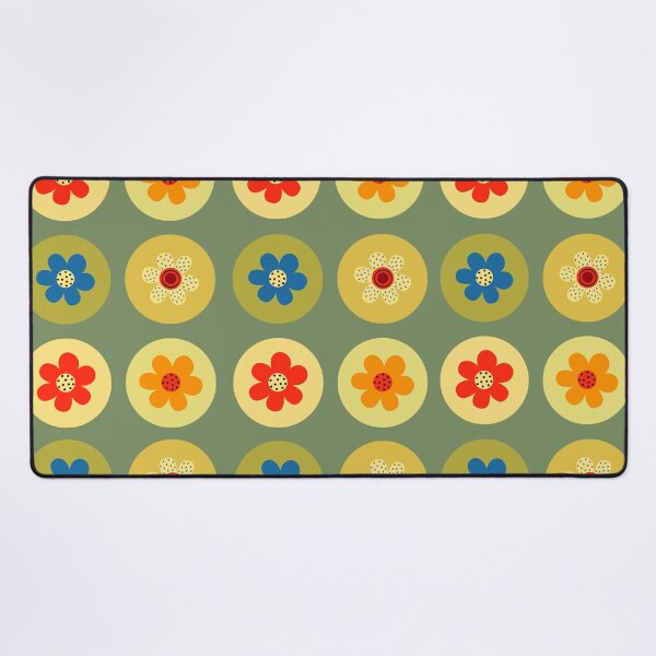 Item preview, Multicolor Flower Pattern with Green Background designed and sold by Lisa Thomas.