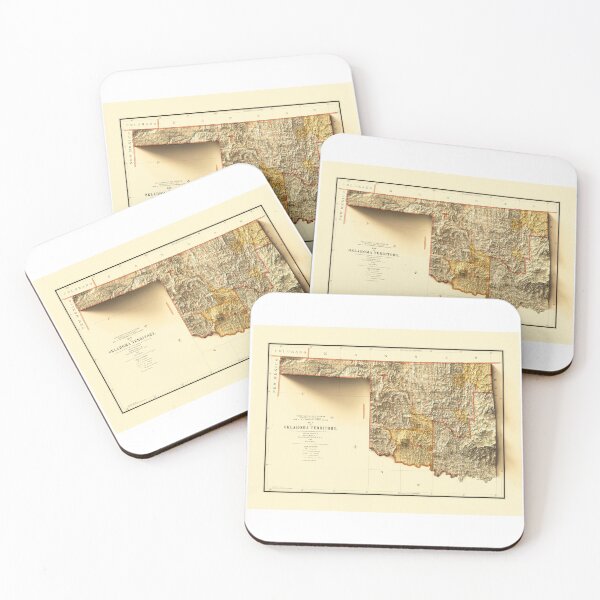 Item preview, 1894 Oklahoma Relief Map 3D digitally-rendered designed and sold by ThinkAboutMaps.
