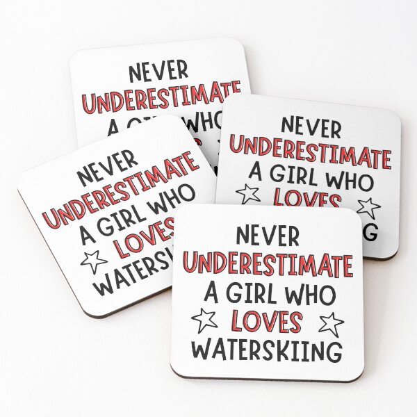 Item preview, Never underestimate a girl who loves waterskiing  designed and sold by TheGreenGoat.