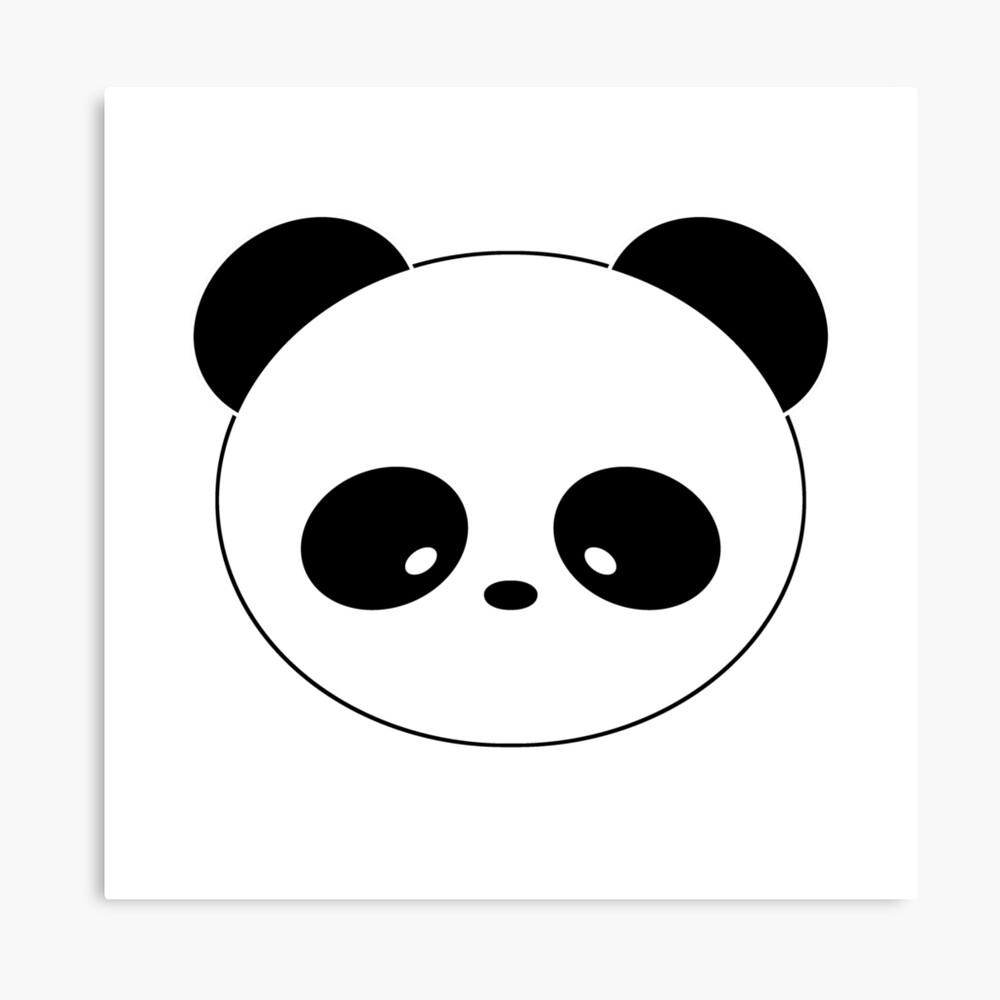 Cute panda face illustration - simple cartoon panda face digital drawing 