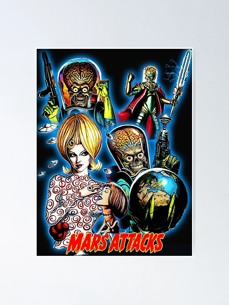 Mars Attacks Canvas selling Movie Poster Wall Print Semi Gloss 24x36 New Various Sizes