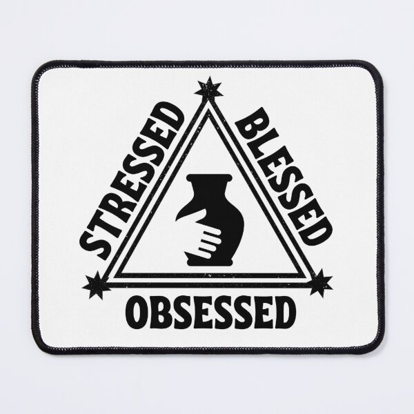 Item preview, Pottery: Stressed. Blessed. Obsessed. designed and sold by TheGreenGoat.