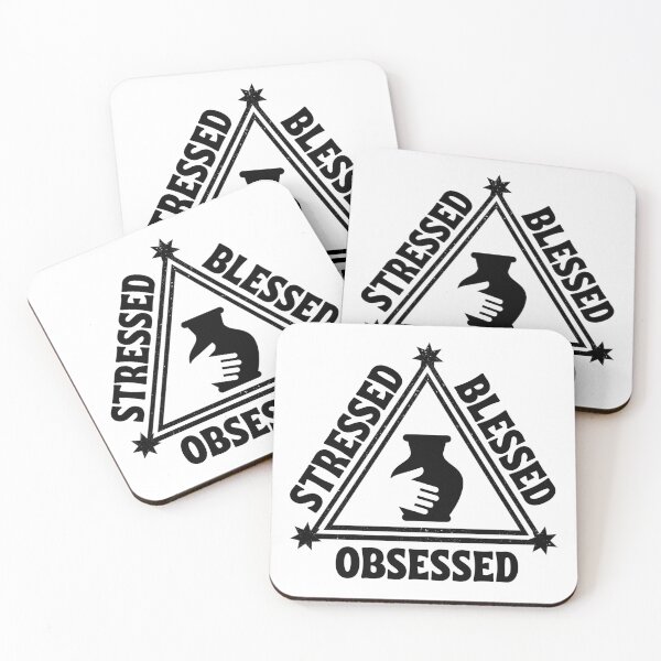Item preview, Pottery: Stressed. Blessed. Obsessed. designed and sold by TheGreenGoat.
