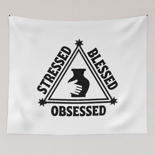 Item preview, Pottery: Stressed. Blessed. Obsessed. designed and sold by TheGreenGoat.