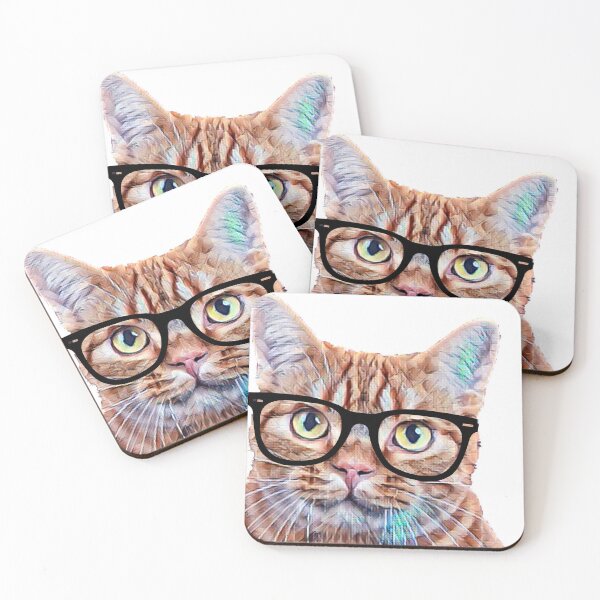 Item preview, Cat with glasses designed and sold by WolfberryStore.