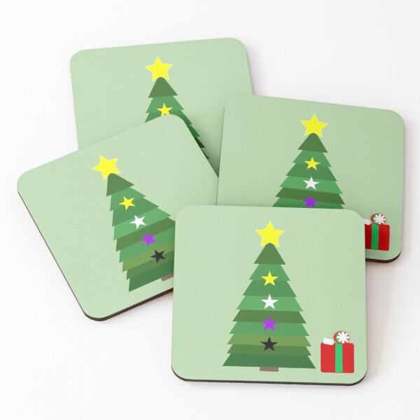 Item preview, Nonbinary Pride Stars Christmas Tree designed and sold by Day10Machine.