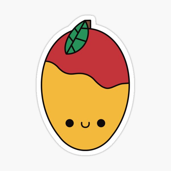 Cute Kawaii Mango Sticker By Kawaiibydice Redbubble