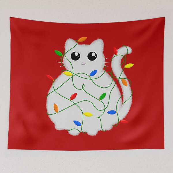 Item preview, White Tangled Kitty designed and sold by AlexIvyArt.