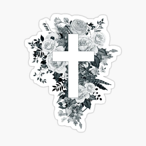 Cute Christian Watercolor Floral Cross Sticker for Sale by ChristianStore