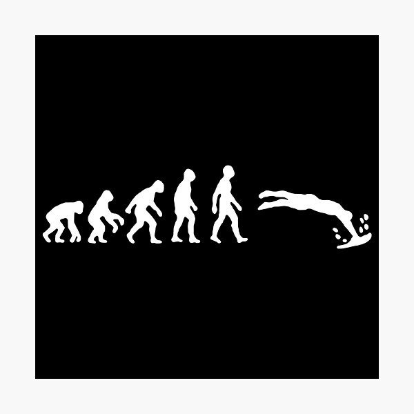 Item preview, Swimming Evolution of Swimmer Life in the Fast Lane Swimming Art Design Happy Apparel Essential Inspiration Joy Mood Funny designed and sold by DesignByHeartUK.