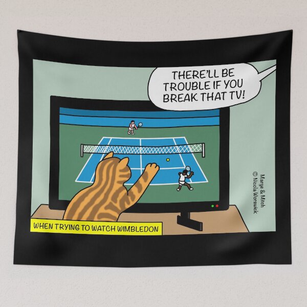 Item preview, When trying to watch Wimbledon  designed and sold by Scat the cat.