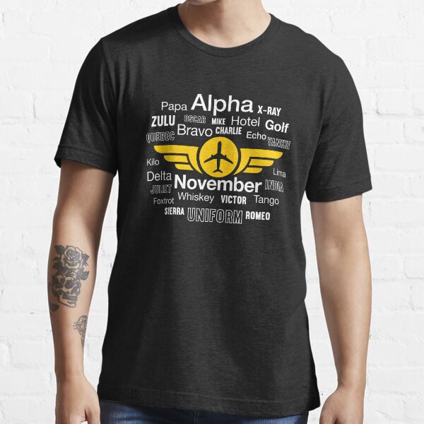 Item preview, Aviation Phonetic Alphabet Pilot Airline Captain designed and sold by Uppercase Tees.