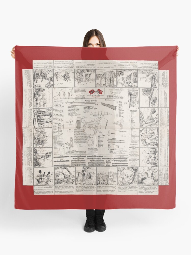 Thumbnail 1 of 3, Scarf, Fultons Military Handkerchief, 1885, Martini Henry designed and sold by petermill.