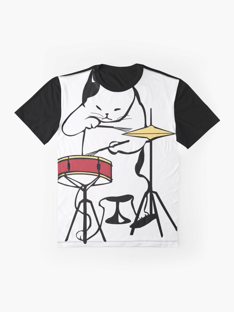 cat playing drums shirt