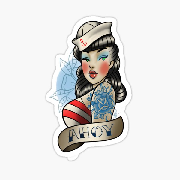 Ahoy Sailor. Full Length of a Glamorous Nautical Pin Up Girl with