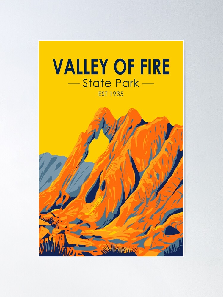 Valley of Fire State Park Poster DIGITAL DOWNLOAD Valley of Fire Wall Art Nevada State Park Print