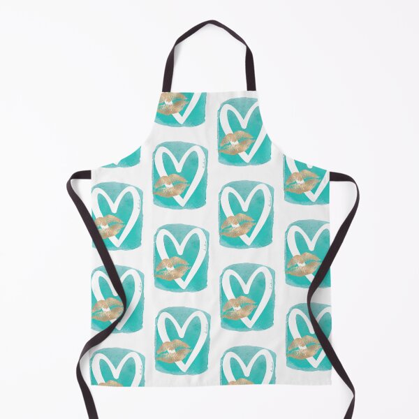 Item preview, Teal Heart Gold Foil Lip Kiss Graphic Print designed and sold by elevated-aura.