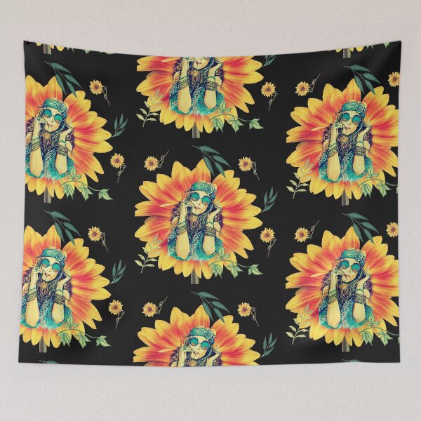 Item preview, Sunflower Hippie Girl  designed and sold by Kwayako.