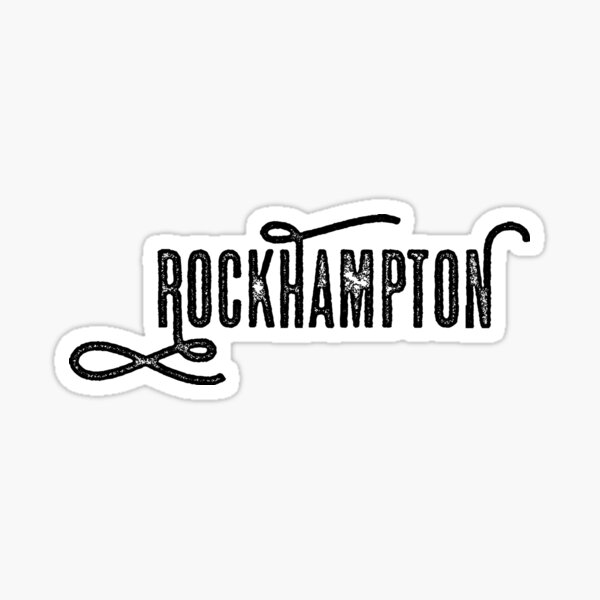 "Rockhampton, simple text" Sticker for Sale by gmstockstudio Redbubble