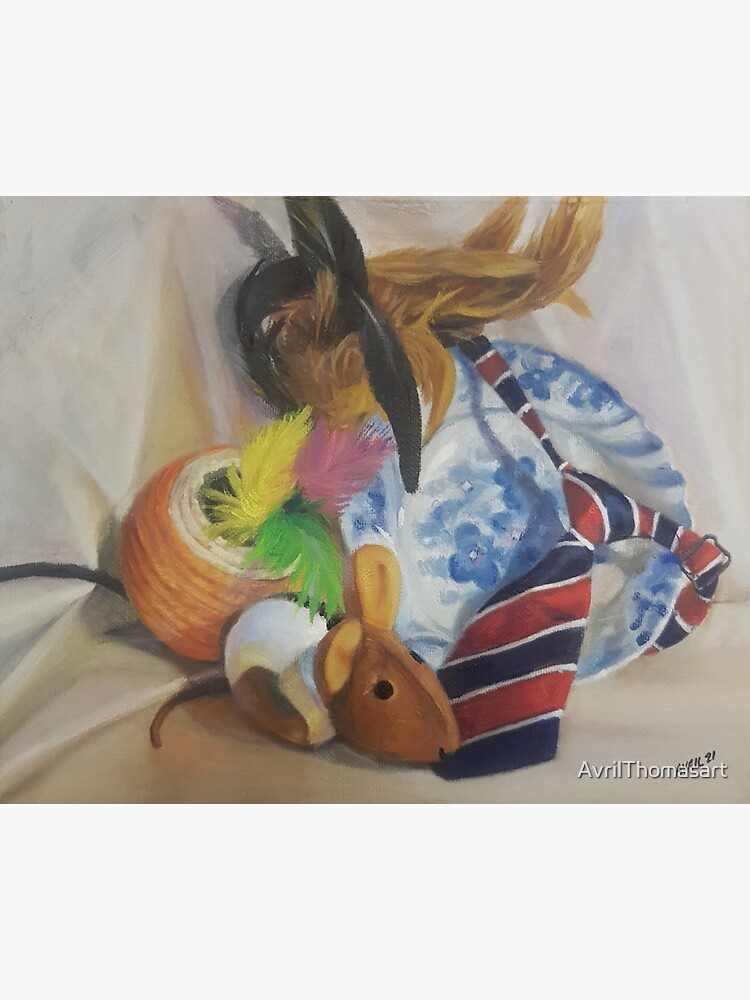 Thumbnail 3 of 3, Sticker, The Cats Mementos - Oil Painting by Adelaide Artist Avril Thomas designed and sold by AvrilThomasart.