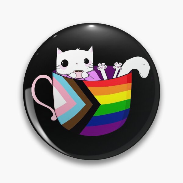 Item preview, White Kitty in a Pride Flag Mug  designed and sold by MoonBuckets.