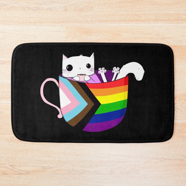 Item preview, White Kitty in a Pride Flag Mug  designed and sold by MoonBuckets.