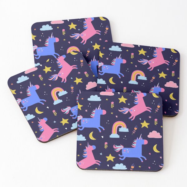 Item preview,  Qute unicorn with stars and hearts pattern  designed and sold by urban-color.