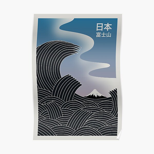 Mount Fuji from the sea Poster