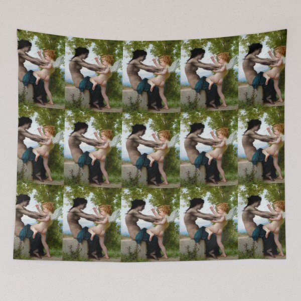 Item preview, A Young Girl Defending Herself against Eros Newsprint Glitch designed and sold by KristaZed.