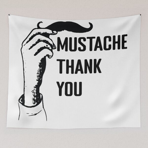 Item preview, MUSTACHE  THANK  YOU , Funny quote  designed and sold by aydidi.
