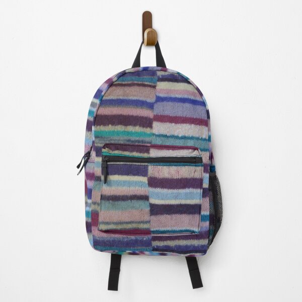 Item preview, vintage style colorful hand knitted stripes designed and sold by pollywolly.