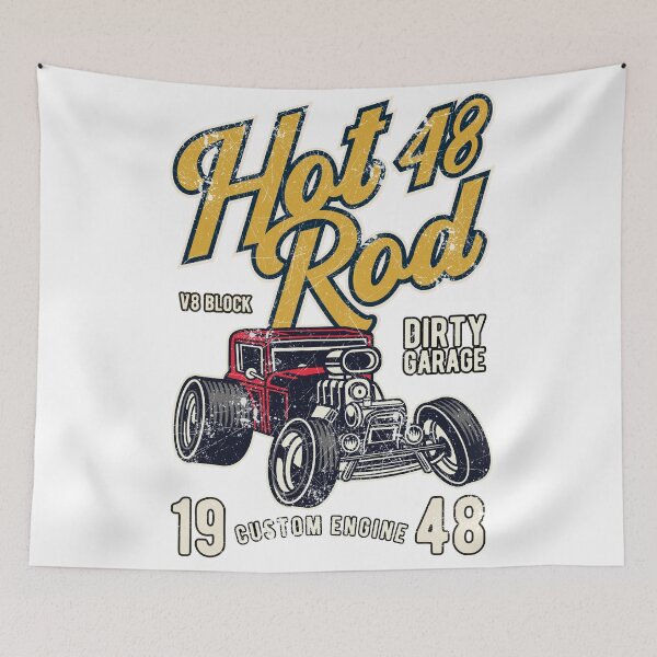 Item preview, HOTROD HOT ROD RETRO VINTAGE HOTRODS BLOCK RACE designed and sold by Super3.