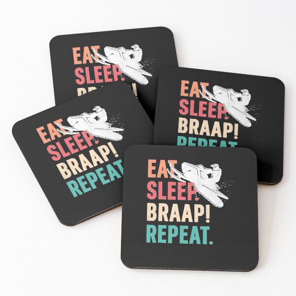 Item preview, Eat Sleep Braap Repeat Funny Snowmobile Vintage Snowmobiling T-Shirt designed and sold by OsborneKlein.