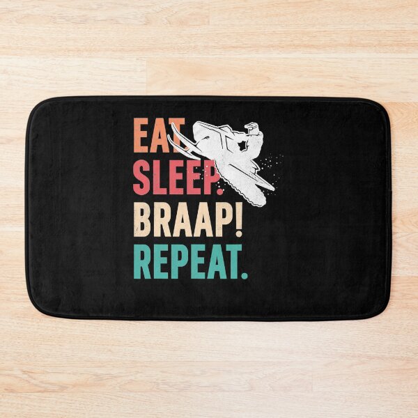 Item preview, Eat Sleep Braap Repeat Funny Snowmobile Vintage Snowmobiling T-Shirt designed and sold by OsborneKlein.