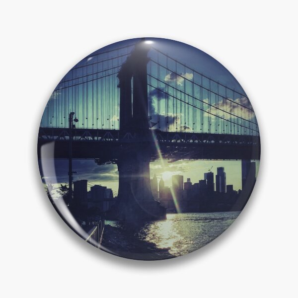 Item preview, Manhattan Bridge Skyline Sun Brooklyn New York City  designed and sold by eleonoraingrid.